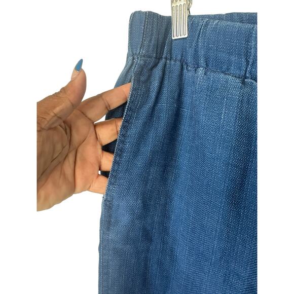 J. Jill Indigo Pure Jill Blue Chambray Denim Pull on Stretch Pants Medium Petite - Picture 5 of 15